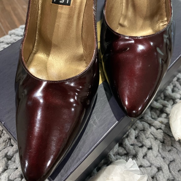 Vtg Stuart Weitzman Prune Patent Stilettos Sz9M - Picture 3 of 8